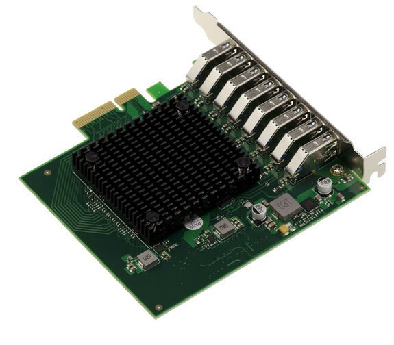 PCIe x4-Controller-Karte mit 8 USB 3.0 5G-Anschlüssen vom Typ „A” mit FRESCO LOGIC FL1100-Chipsatz