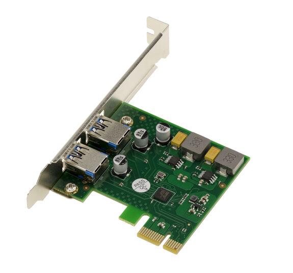 PCIe x1-Controller-Karte mit 2 USB 3.0 5G-Anschlüssen vom Typ A, mit eigener Stromversorgung, 5 V, 3 A pro Anschluss, UASP-Unterstützung, FRESCO LOGIC FL1100-Chipsatz