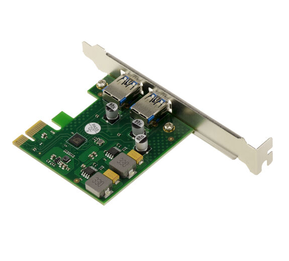 PCIe x1-Controller-Karte mit 2 USB 3.0 5G-Anschlüssen vom Typ A, mit eigener Stromversorgung, 5 V, 3 A pro Anschluss, UASP-Unterstützung, FRESCO LOGIC FL1100-Chipsatz