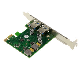 PCIe x1-Controller-Karte mit 2 USB 3.0 5G-Anschlüssen vom Typ A, mit eigener Stromversorgung, 5 V, 3 A pro Anschluss, UASP-Unterstützung, FRESCO LOGIC FL1100-Chipsatz