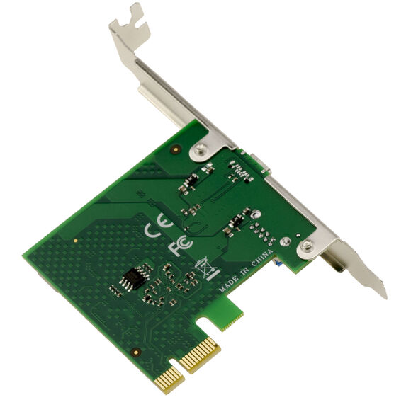 PCIe x1 controller card with 2 USB 3.0 5G Type A and C ports, self-powered, 5V 3A output per port, UASP support, FRESCO LOGIC FL1100 chipset