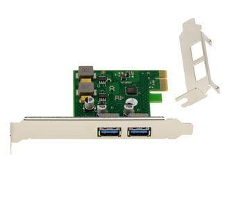 PCIe x1-Controller-Karte mit 2 USB 3.0 5G-Anschlüssen vom Typ A, mit eigener Stromversorgung, 5 V, 3 A pro Anschluss, UASP-Unterstützung, FRESCO LOGIC FL1100-Chipsatz