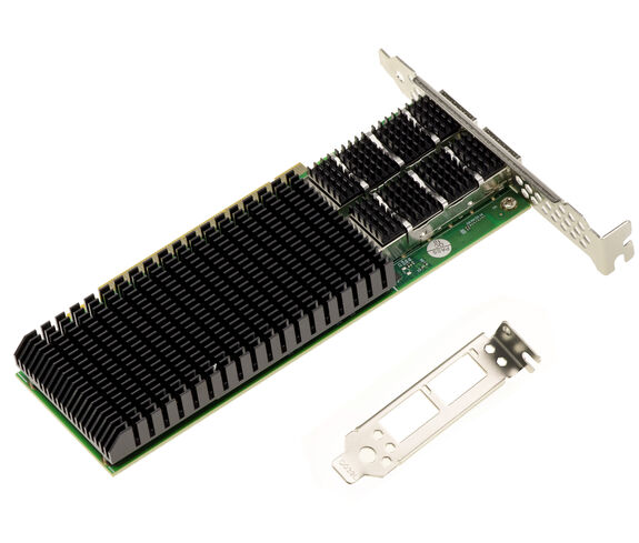 Carte contrôleur réseau PCIe Gen 4.0 PC Dual 200G QSFP56 2 ports. Chipset Mellanox ConnectX 6. Support 200GbE 100GbE 50GbE 40GbE 25GbE 10GbE