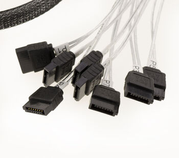 Cordon câble PCIe 4.0 avec connecteurs Slim SAS SFF-8654 8i 74 broches vers 8x SATA longueur 80cm