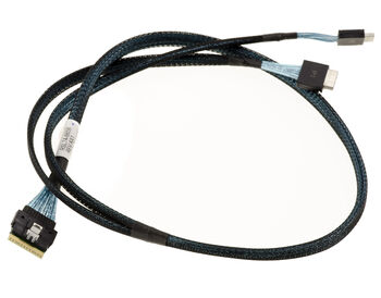 PCIe 4.0 cable with Slim SAS SFF-8654 8i 74-pin connectors to 2x SFF-8611 SFF-8612 Oculink, length 80cm