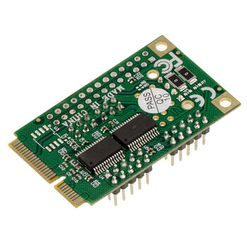 Carte contrôleur MiniPCIe 2 ports série RS232 COM DB9 sur équerre avec chipset WCH382L, possibilité d'alimentation 5V ou 12V POS