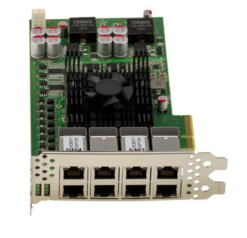 Carte 8 Ports Gigabit Ethernet grade industriel sur Port PCIe 4x, Power Over Ethernet PoE+ 30W avec chipset Intel I350