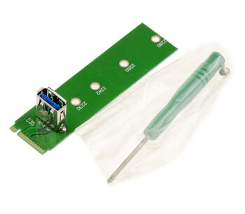 M.2 (M2 NGFF PCIe M Key) USB 3.0 card for Bitcoin Mining - For connecting a USB/PCIe riser (Bitcoin Mining)