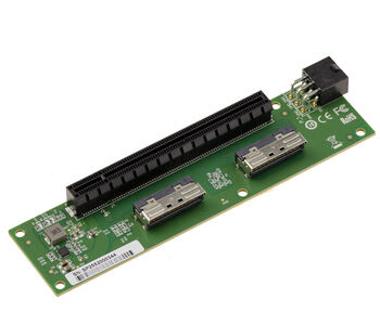 2-port MCIO 8i to PCIe Gen 5.0 x8 or x16 card to relocate a PCI express port - Parallel orientation
