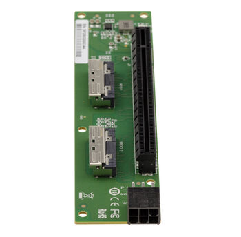 2-port MCIO 8i to PCIe Gen 5.0 x8 or x16 card to relocate a PCI express port - Parallel orientation