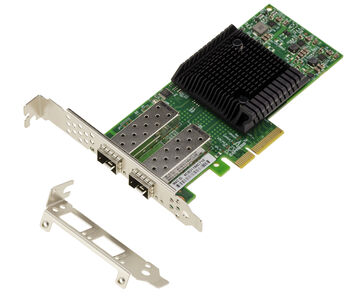 2-Port 10G SFP+ Fiber LAN PCIe x4 Network Controller Card with MELLANOX X-4 chipset, supporting RDMA, SR-IOV, and PXE