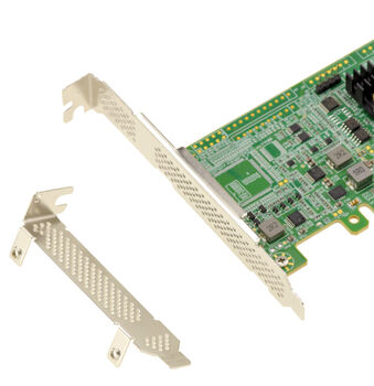 RETIMER-Karte: PCIe 4.0-Adapter mit 2 Slim-SAS-Anschlüssen (SFF-8654 8i) für NVMe-SSDs (M.2, M.3, U.2, U.3) oder PCIe-Erweiterungskarten