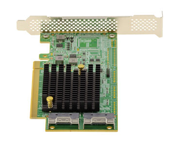 RETIMER-Karte: PCIe 4.0-Adapter mit 2 Slim-SAS-Anschlüssen (SFF-8654 8i) für NVMe-SSDs (M.2, M.3, U.2, U.3) oder PCIe-Erweiterungskarten