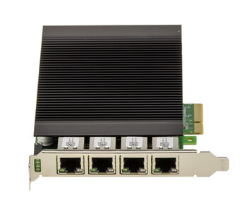 Carte contrôleur réseau PCIe x4 avec 4 Ports 5 Gigabit RJ45 Power Over Ethernet PoE+ 30W par port. Chipset Realtek RTL8126