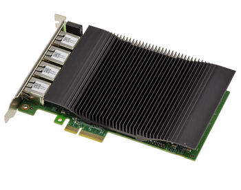 Carte contrôleur réseau PCIe x4 avec 4 Ports 5 Gigabit RJ45 Power Over Ethernet PoE+ 30W par port. Chipset Realtek RTL8126