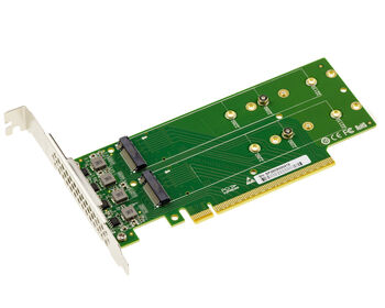 Carte contrôleur PCIe Gen 5.0 x16 pour 4 SSD M.2 NVMe M Key double face, support 128Gbps/s par SSD