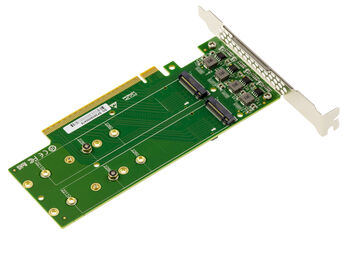 Carte contrôleur PCIe Gen 5.0 x16 pour 4 SSD M.2 NVMe M Key double face, support 128Gbps/s par SSD