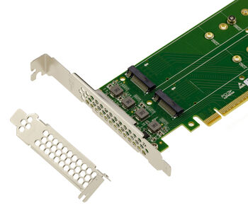Carte contrôleur PCIe Gen 5.0 x16 pour 4 SSD M.2 NVMe M Key double face, support 128Gbps/s par SSD