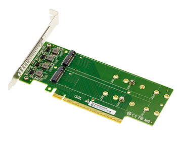 Carte contrôleur PCIe Gen 5.0 x16 pour 4 SSD M.2 NVMe M Key double face, support 128Gbps/s par SSD