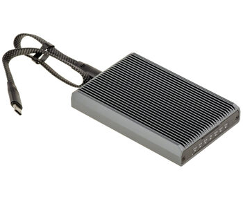 Aluminiumgehäuse für RAID und USB 3.2-Klonstation mit 20 GB für 2 M.2-SSDs (unterstützt sowohl M.2 NVMe als auch M.2 SATA). Konfiguration als PM oder RAID 0/1 sowie Klonen von einer SSD auf die andere