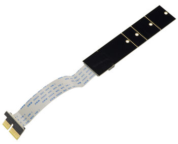 Carte adaptateur riser PCIe x1 pour SSD M.2 NVMe avec nappes souples 10 et 15cm