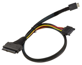 Carte Contrôleur Redriver PCIe Gen 4.0 x4 vers Oculink SFF-8612 SFF-8611 avec cordon pour montage SSD U2 NVMe SFF-8639