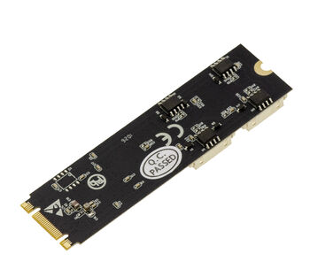Carte M.2 B+M Key vers 4 Ports COM Série RS422 RS485 montage DB9 ou filaire avec chipset WCH384. Contrôleur M2 PCIe vers RS-422 RS-485
