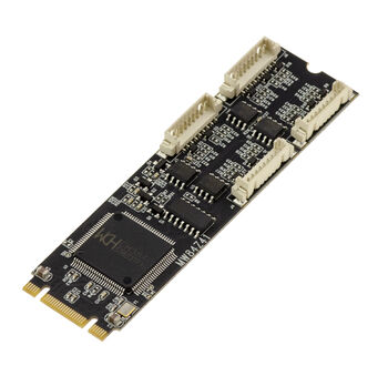 Carte M.2 B+M Key vers 4 Ports COM Série RS422 RS485 montage DB9 ou filaire avec chipset WCH384. Contrôleur M2 PCIe vers RS-422 RS-485