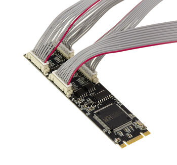 Carte M.2 B+M Key vers 4 Ports COM Série RS422 RS485 montage DB9 ou filaire avec chipset WCH384. Contrôleur M2 PCIe vers RS-422 RS-485