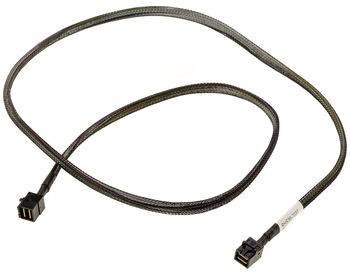 Slim SAS SFF-8643 male-to-male cable, 1-meter length, with Amphenol connectors for SAS, NVMe, U2, PCIe connections...
