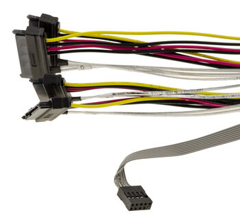 Cordon câble Slim SAS SFF-8643 vers 4 ports SAS SFF-8482 longueur 80cm avec interface Sideband (utilisation optionnelle) et connecteurs Amphenol