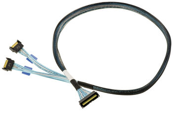 MCIO 8i 74-pin to 2x MCIO 4i 38-pin Breakout Cable SFF-TA-1016 PCIe Gen5 32 GT/s 75 cm Amphenol