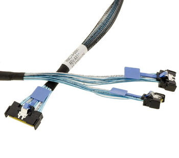MCIO 8i 74-pin to 2x MCIO 4i 38-pin Breakout Cable SFF-TA-1016 PCIe Gen5 32 GT/s 75 cm Amphenol