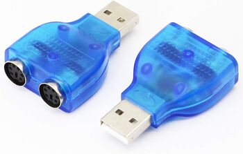 PS/2-Buchse-zu-USB-Stecker-Konverter  2 Anschlüsse für Tastatur + Maus