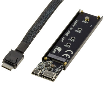Boitier pour SSD M2 NVMe M Key vers Oculink SFF-8612 compatible PCIe 4.0 avec câble 40cm
