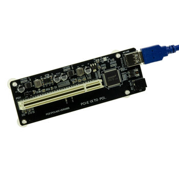 PCIe x1 to 32-bit 33 MHz 5V PCI bus adapter card with reinforced capacitors, ASM1083 chipset