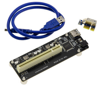 PCIe x1 to 32-bit 33 MHz 5V PCI bus adapter card with reinforced capacitors, ASM1083 chipset