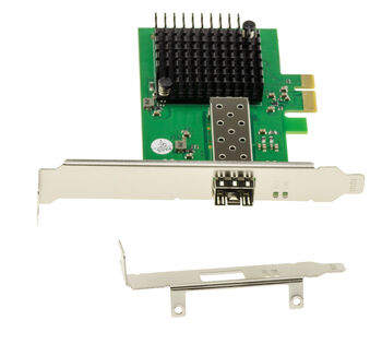PCIe x4 Gen 4.0 network controller card with one 10G SFP+ port, featuring the REALTEK RTL8127 chipset, low power consumption, and passive cooling