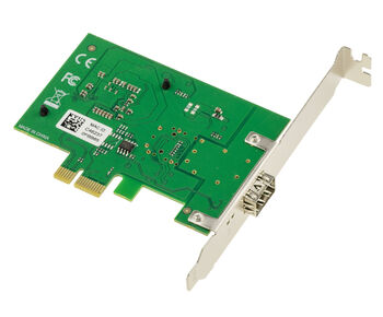 PCIe x4 Gen 4.0 network controller card with one 10G SFP+ port, featuring the REALTEK RTL8127 chipset, low power consumption, and passive cooling