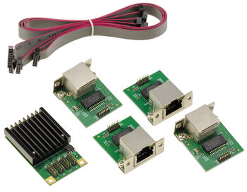 Carte contrôleur réseau Mini PCIe Intel I350-T4 4 Ports RJ45 Gigabit Ethernet 10/100/1000 Mbps Support IEEE 802.3ad VLAN 802.1Q PXE DPDK Jumbo Frame