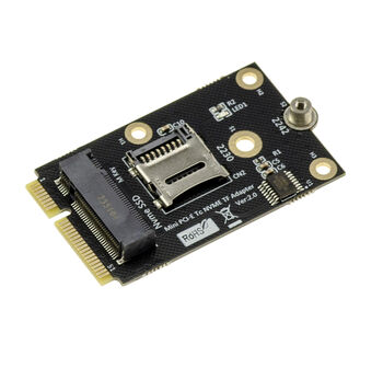 Dual-Controller-Karte mit Mini-PCIe-Anschluss für M.2-NVMe-SSDs (2230 oder 2242) und MicroSD-TF-Karte