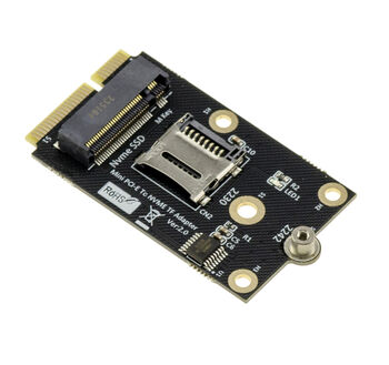 Dual-Controller-Karte mit Mini-PCIe-Anschluss für M.2-NVMe-SSDs (2230 oder 2242) und MicroSD-TF-Karte