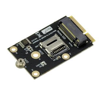 Dual-Controller-Karte mit Mini-PCIe-Anschluss für M.2-NVMe-SSDs (2230 oder 2242) und MicroSD-TF-Karte