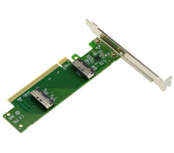 Carte contrôleur adaptateur PCIe 5.0 vers 2 ports MCIO 8i pour SSD NVMe M2 M3 U2 U3 ou plaques rapportées PCIe pour GPU