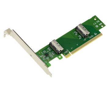 Carte contrôleur adaptateur PCIe 5.0 vers 2 ports MCIO 8i pour SSD NVMe M2 M3 U2 U3 ou plaques rapportées PCIe pour GPU