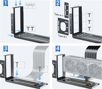 Chassis support vertical pour carte graphique GPU 2 slots, pour boitier ATX, mATX ou EATX