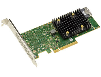 PCIe 4.0 x8-Controller-Karte mit drei Betriebsmodi (SAS, SATA, NVMe) und 8 internen Anschlüssen, Modell 9500-8i, mit SFF-8654-Anschluss