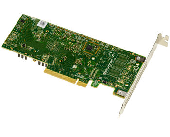 PCIe 4.0 x8-Controller-Karte mit drei Betriebsmodi (SAS, SATA, NVMe) und 8 internen Anschlüssen, Modell 9500-8i, mit SFF-8654-Anschluss