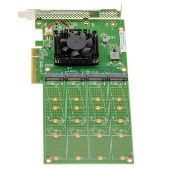 PCIe 4.0 x8-Switch-Controller-Karte für 4 M.2-NVMe-SSD-Laufwerke (M-Key), IX8024-Chipsatz, Bandbreite 128 Gbit/s