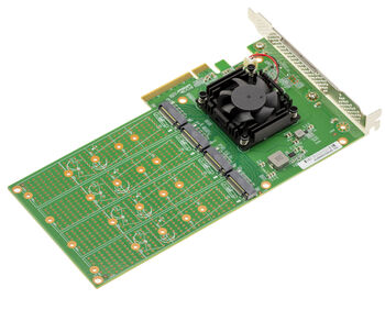 PCIe 4.0 x8-Switch-Controller-Karte für 4 M.2-NVMe-SSD-Laufwerke (M-Key), IX8024-Chipsatz, Bandbreite 128 Gbit/s